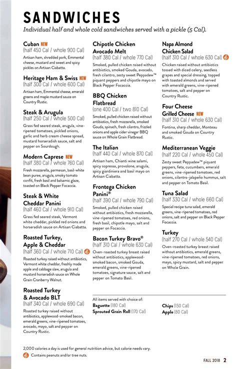 panera 2020 printable menu.